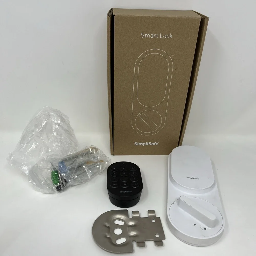 White SimpliSafe Smart Door Lock with PIN Keypad SSLK1 White For Parts
